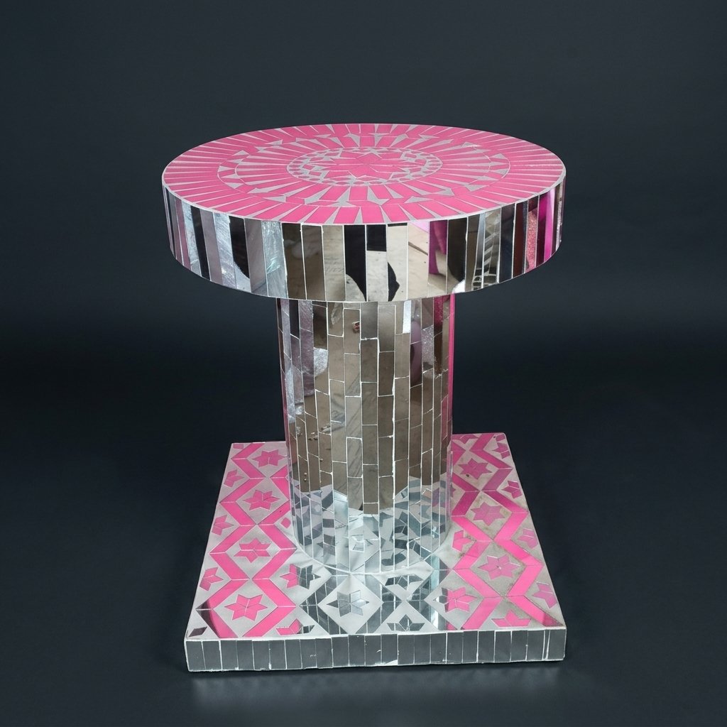Mosaic Mirror Side Table
