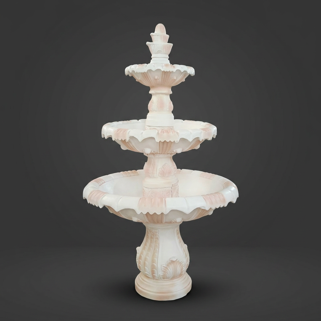 Tiered Garden Fountain in Ivory & Blush