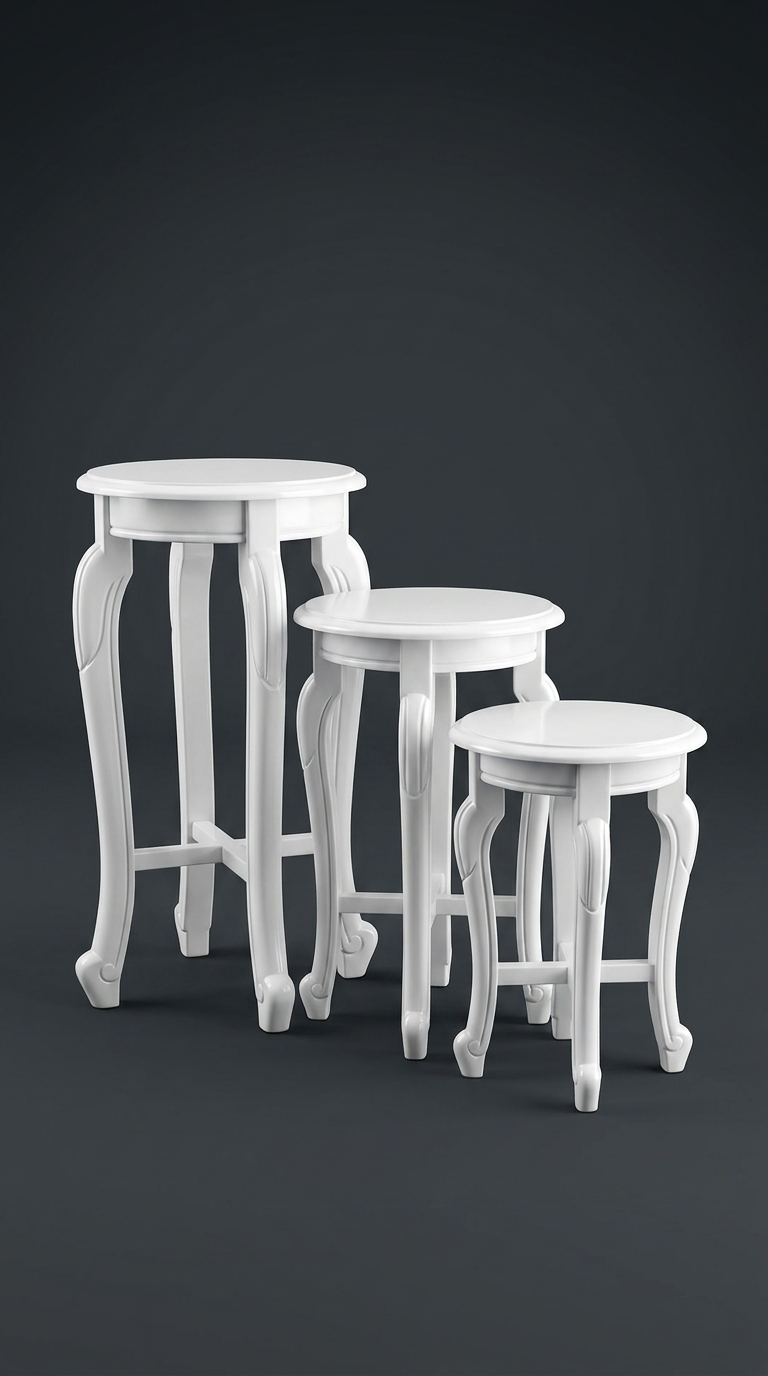 Nesting Pedestal Trio in Chalk White
