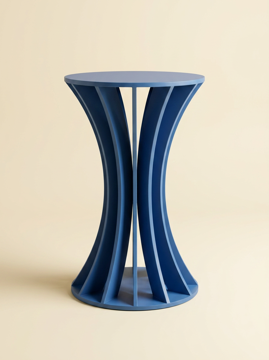Hourglass Fin Pedestal in Cobalt Blue
