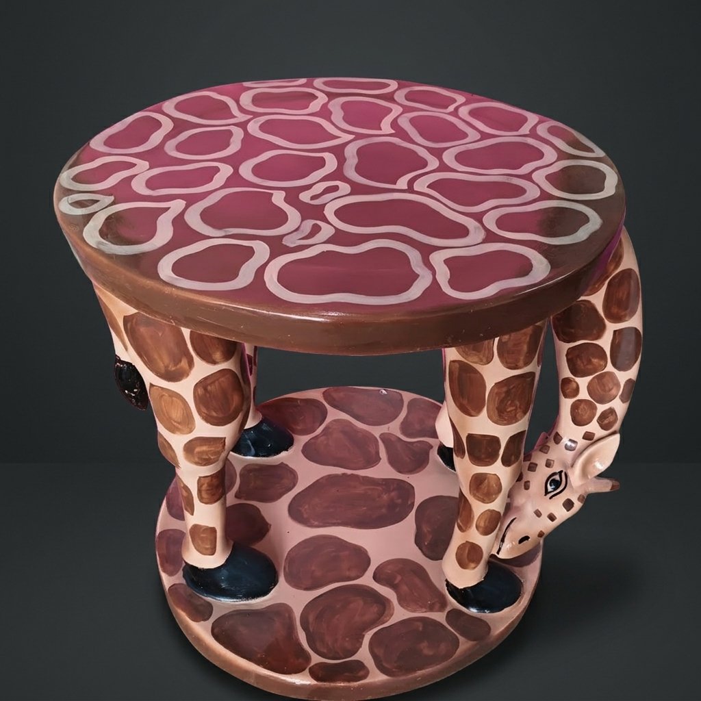 Giraffe Figurine Side Table