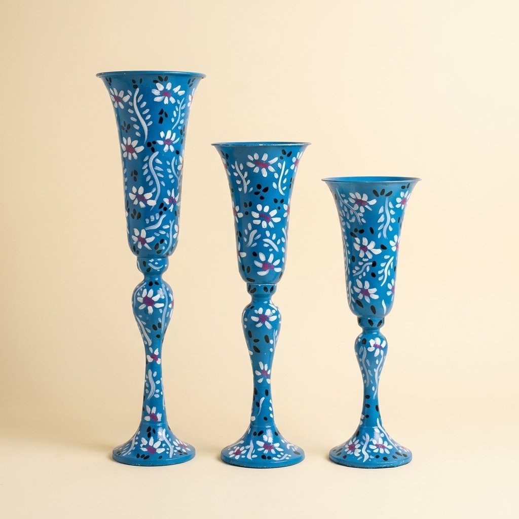 Floral Painted Vase Set