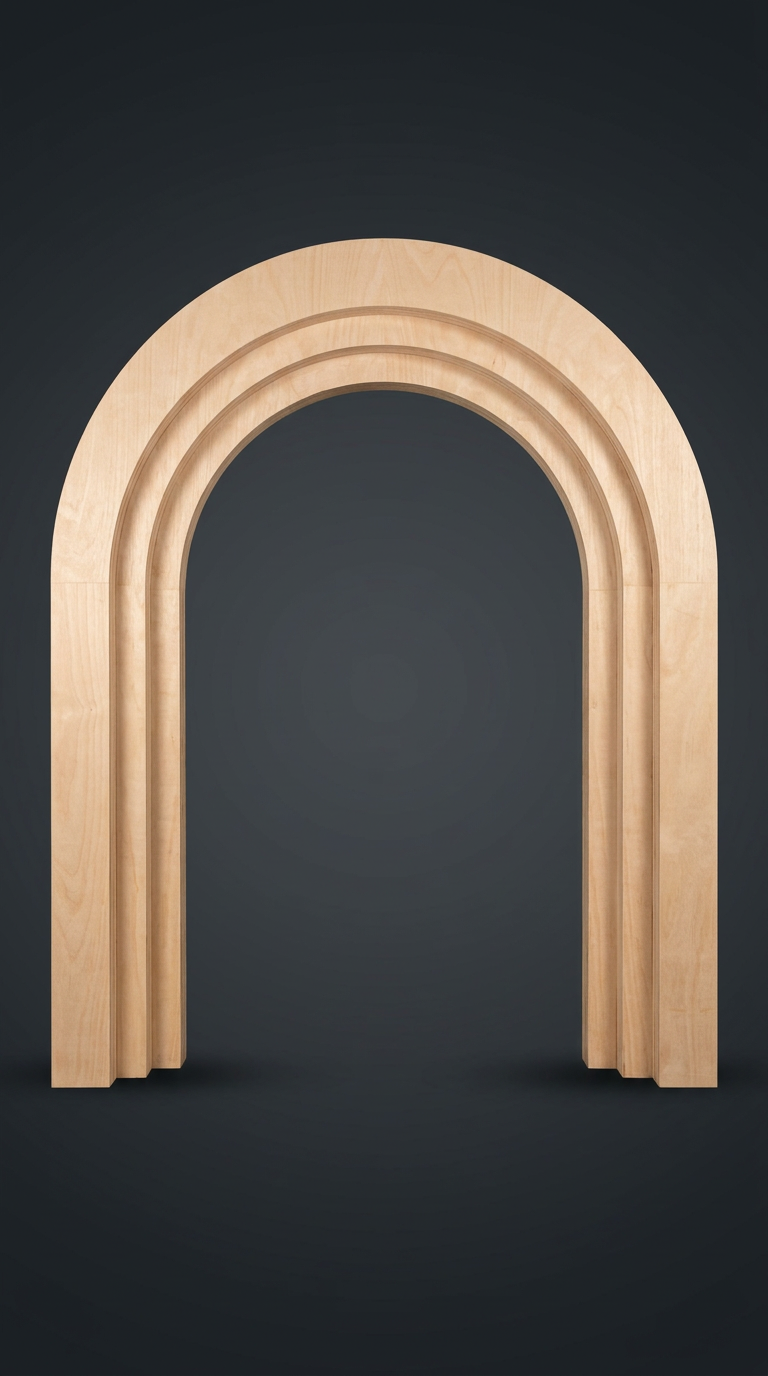 Plywood Triple Layer Arch Wooden Gate