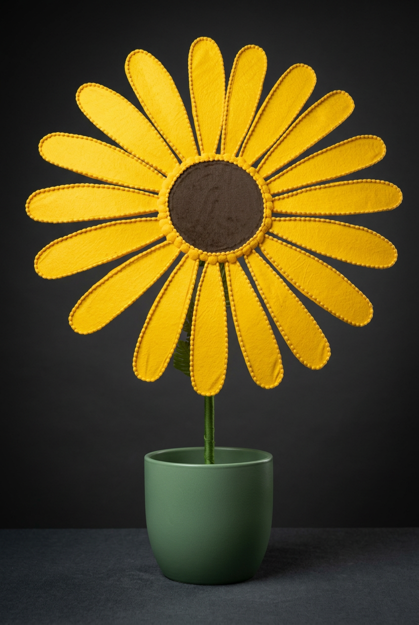 Giant Sunflower Stand in Marigold & Green