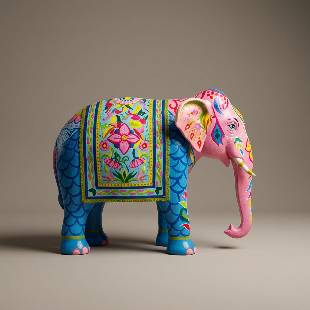 Product Painted Elephant Blue