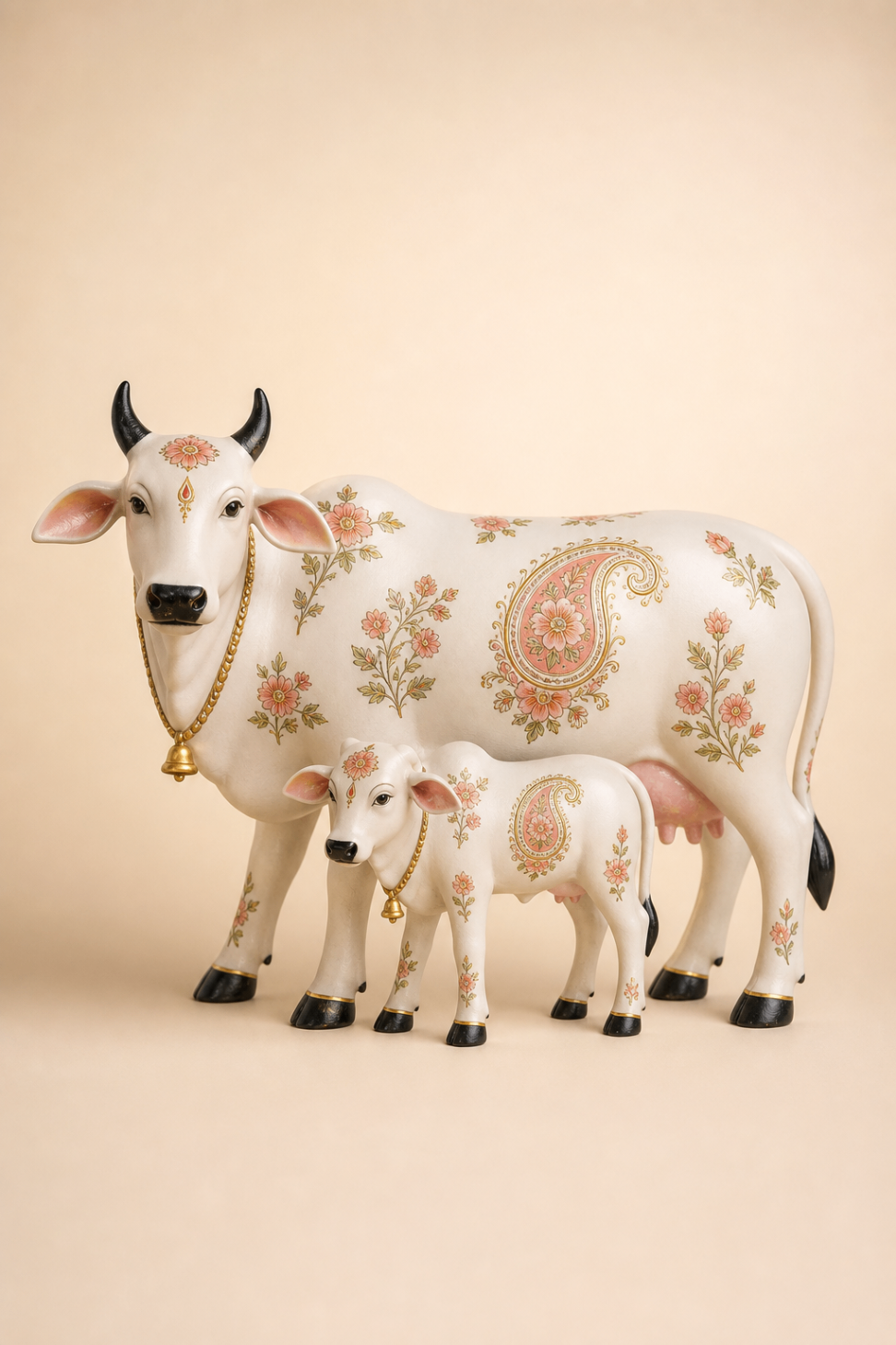 Product Cow Calf Floral White