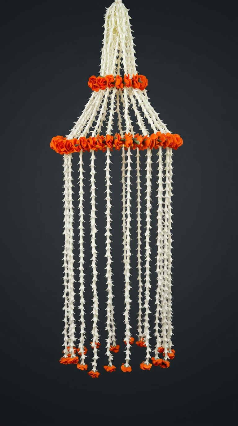 Jasmine Strand Jhoomar in Ivory & Saffron