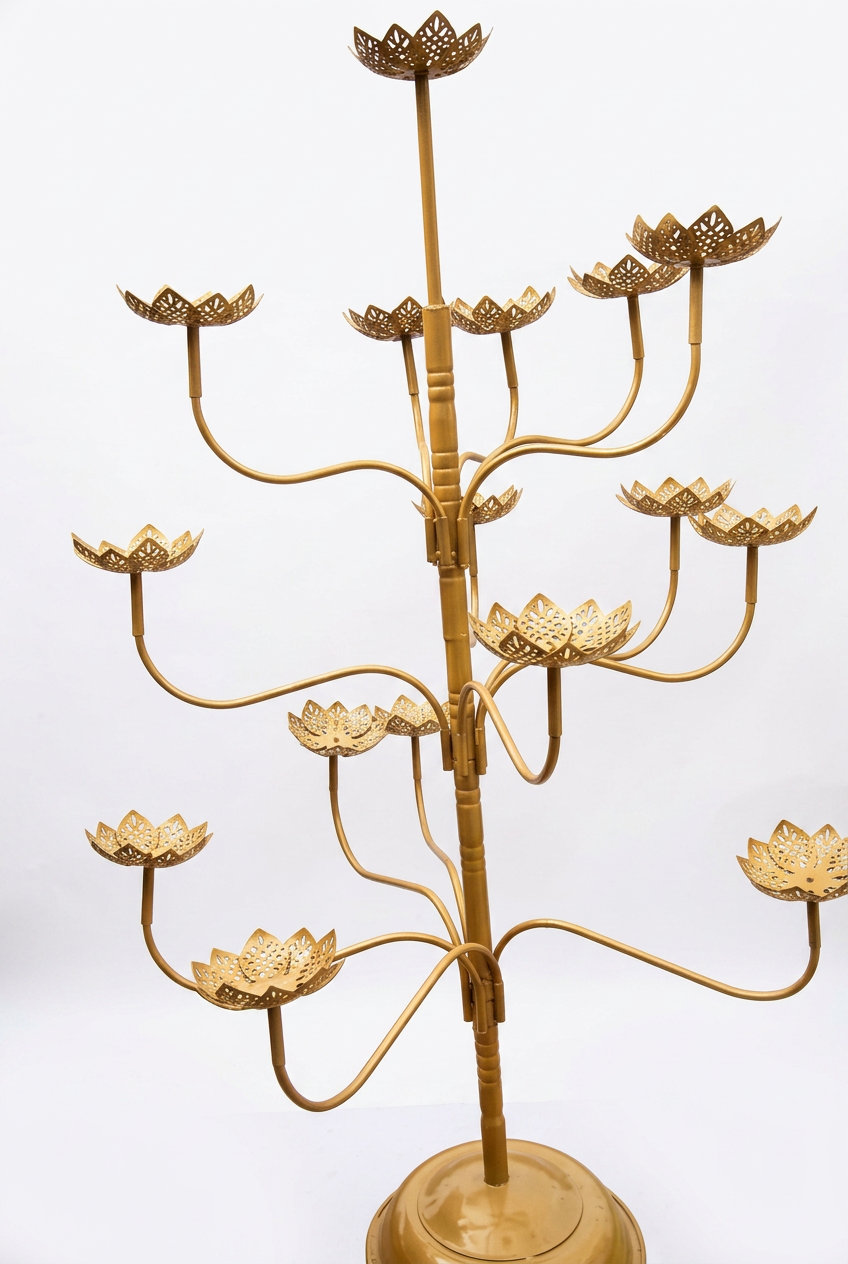 Gold Multi-Tier Lotus Bowl Tree Stand