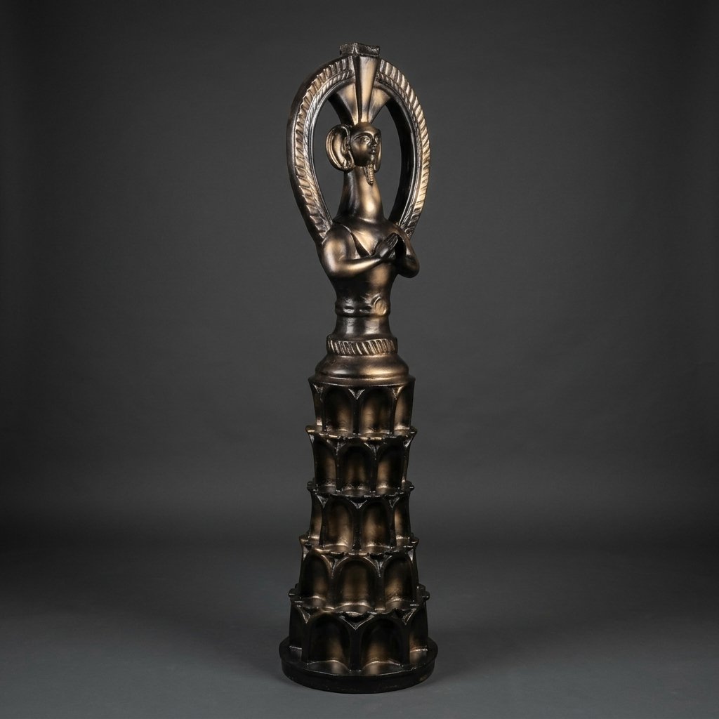 Winged Deity Pedestal Statue