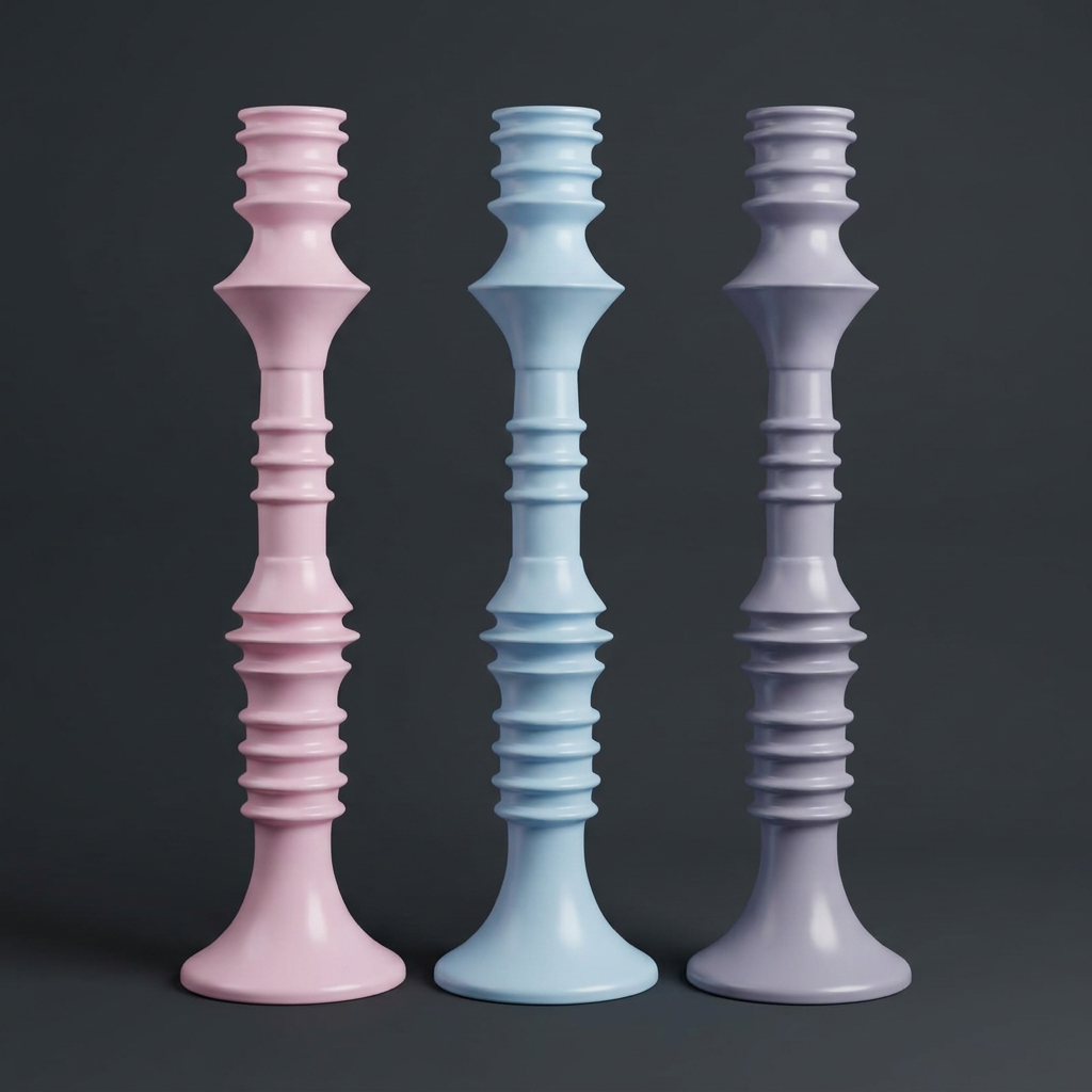 Reeded Pillar Stand in Pastel Trio