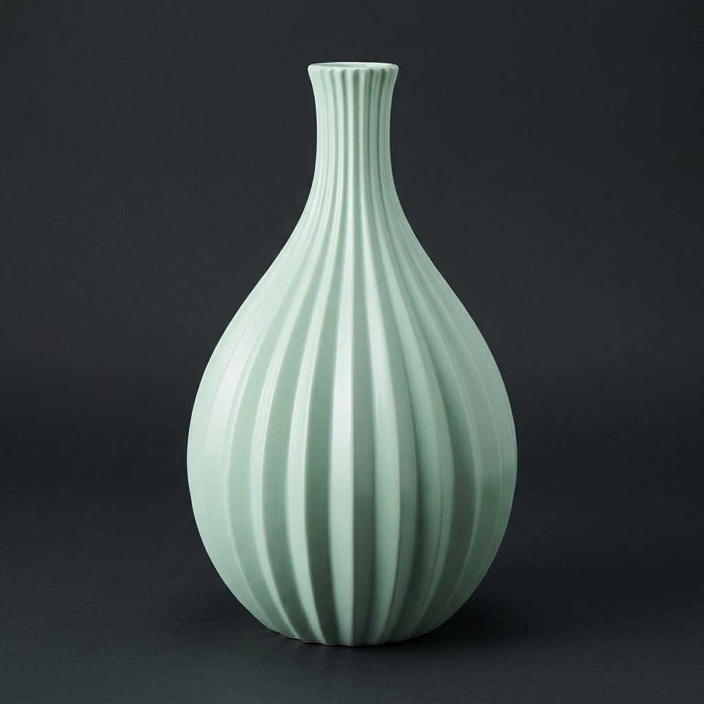 Ribbed Ceramic Vase