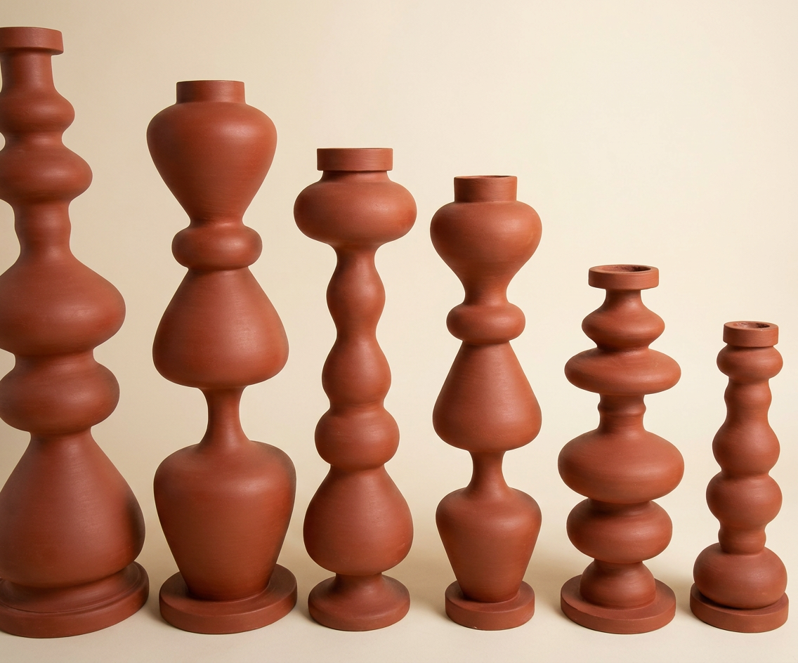 Terracotta Bobbin Vases Studio