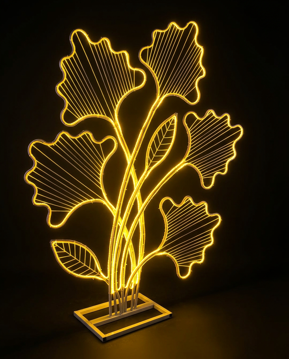 Golden LED Floral Tree Stand