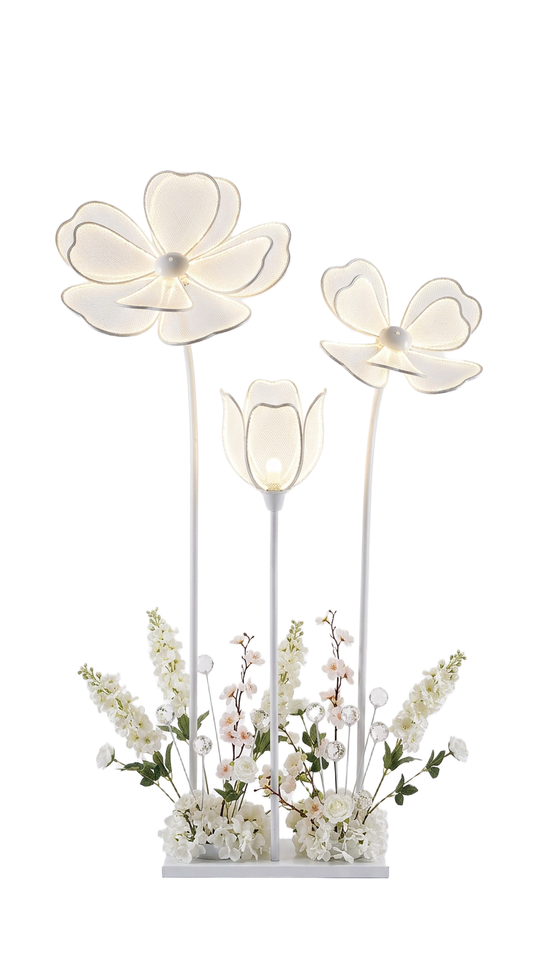 White LED Floral Stem Arrangement