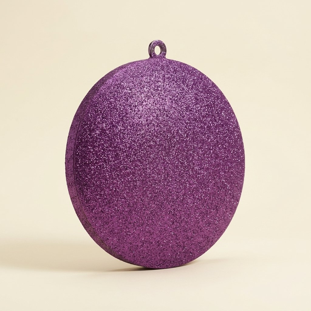 Glitter Flat Disc Ornament