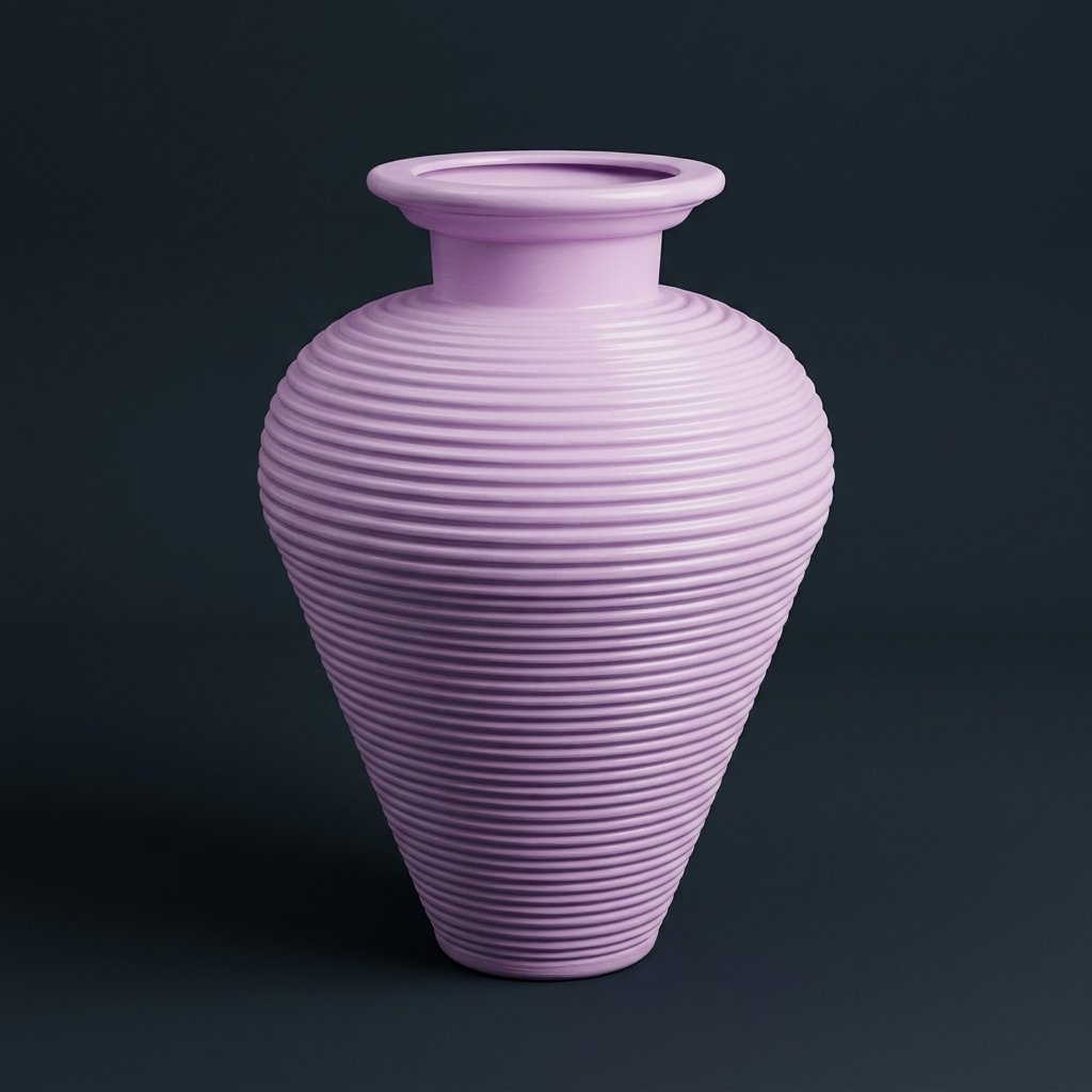 Ribbed Lavender Floor Vase