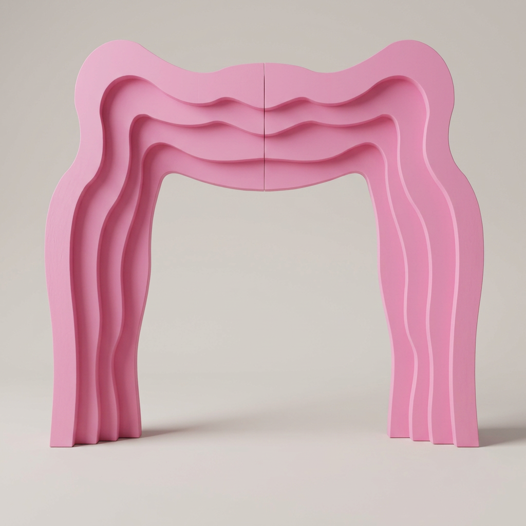 Ribbon Wave Gate in Pink