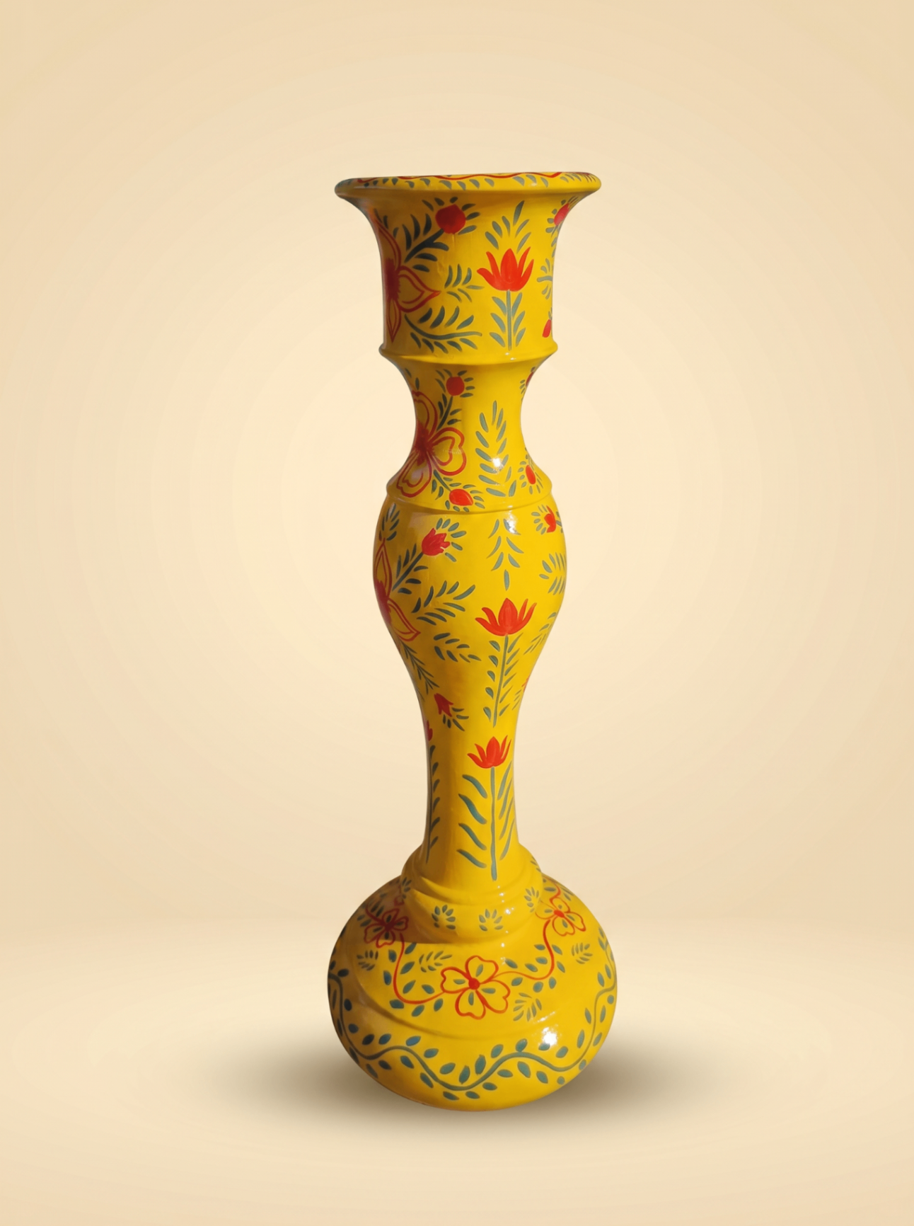 Product Yellow Floral Pedestal Vase