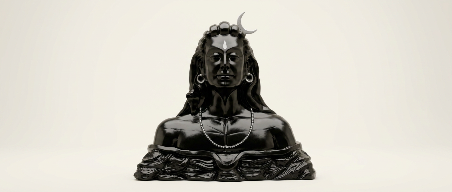 Black Adiyogi Shiva Bust Statue