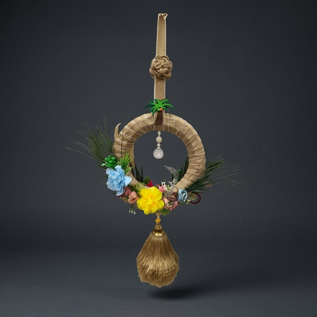 Floral Burlap Hanging Wreath