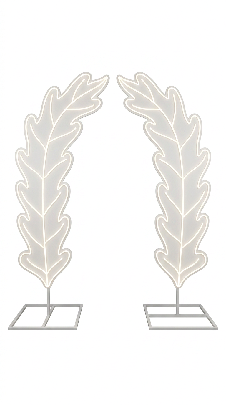 Warm-White LED Neon Leaf Arch Pair