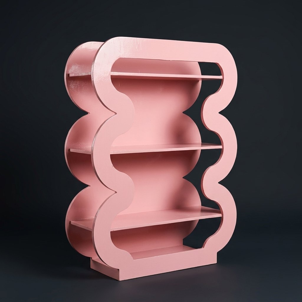 Wavy Pink Display Shelf