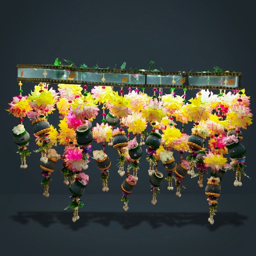 Floral Matki Hanging Decor