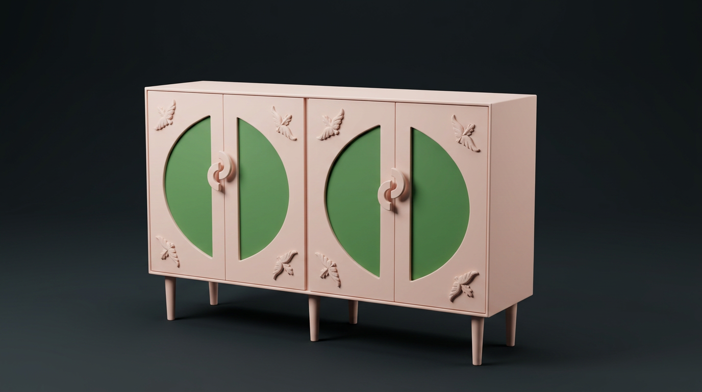 Butterfly Sideboard in Blush & Green
