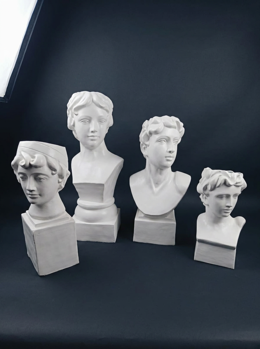 Classical Bust Planters in Matte White