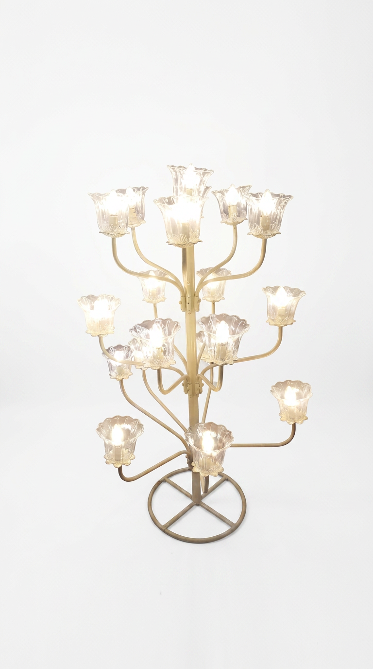 Two-Tier Tulip Glass Floor Candelabra