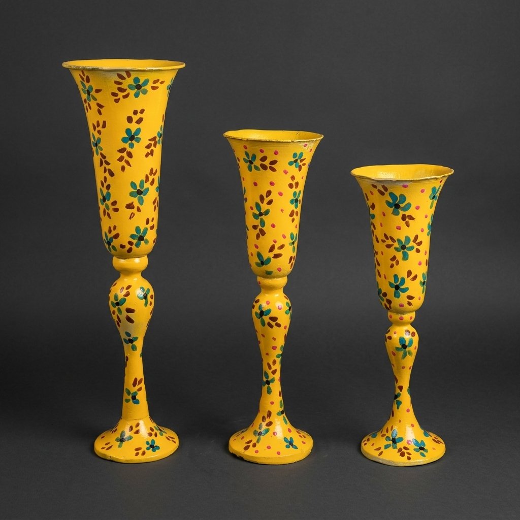 Floral Painted Taper Vases