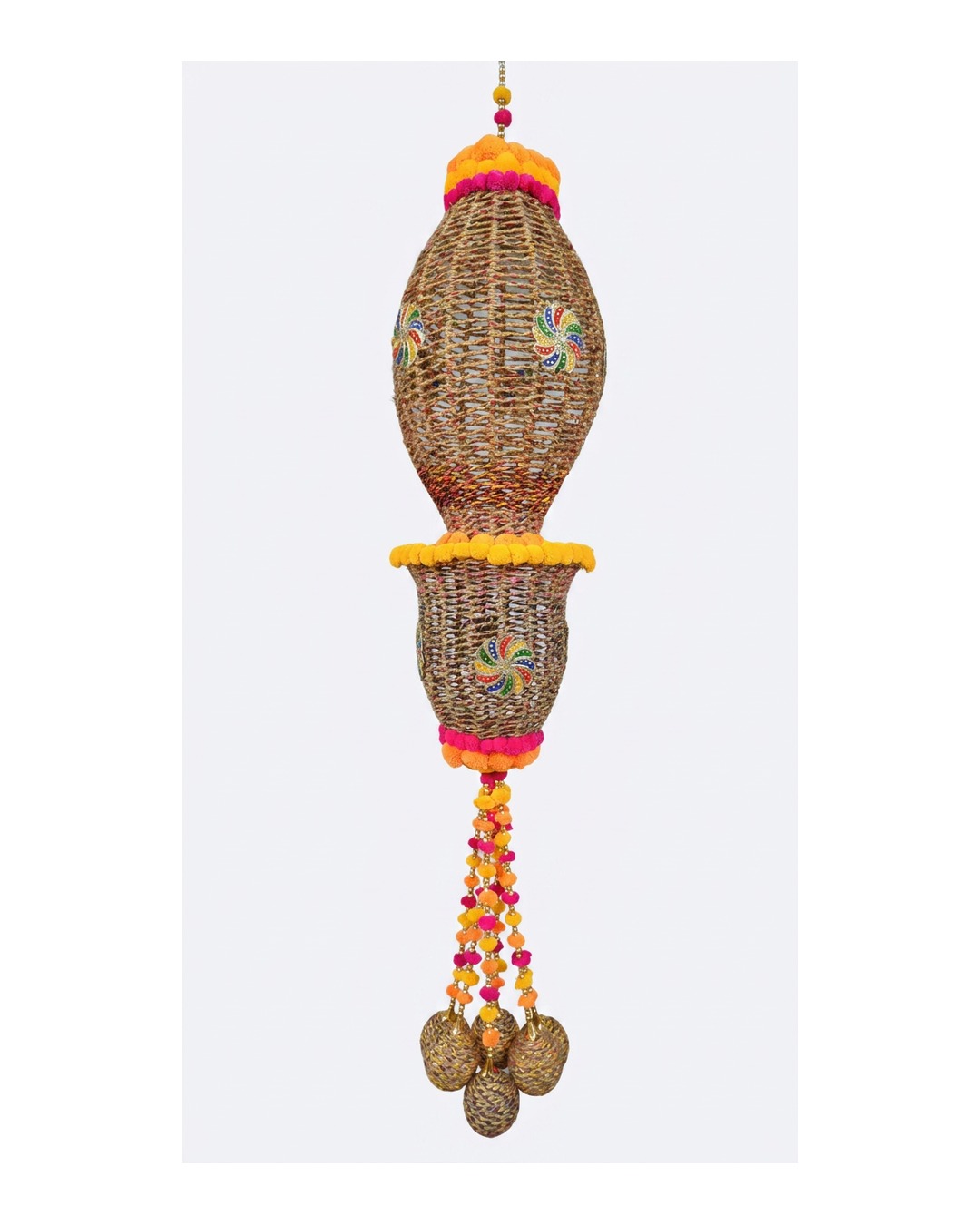 Jute Mesh Pompom Hanging