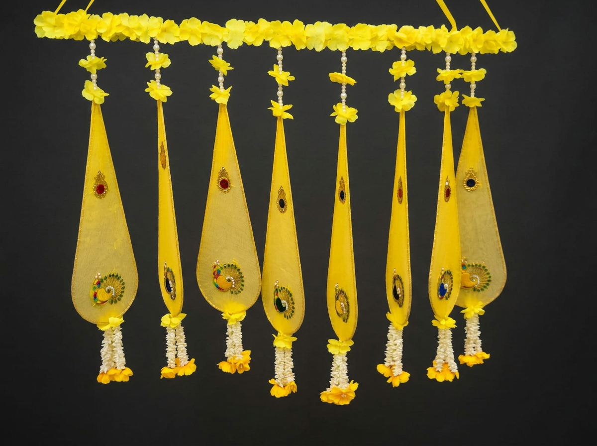 Yellow Peacock Toran in Marigold Yellow