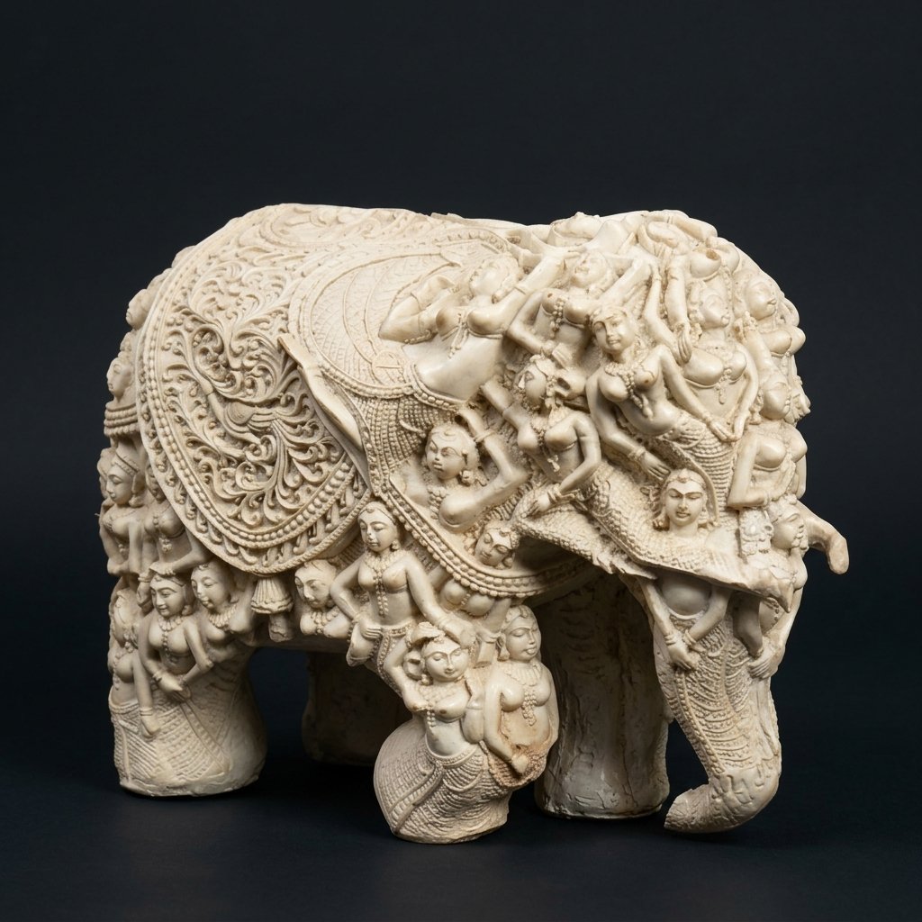 Intricate Elephant Sculpture