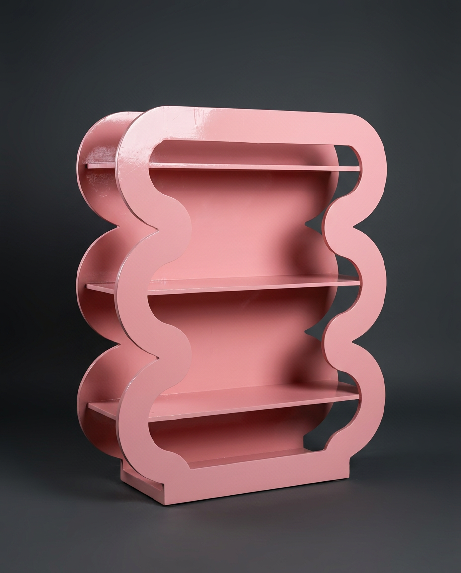 Ripple Shelf Unit in Blush Pink