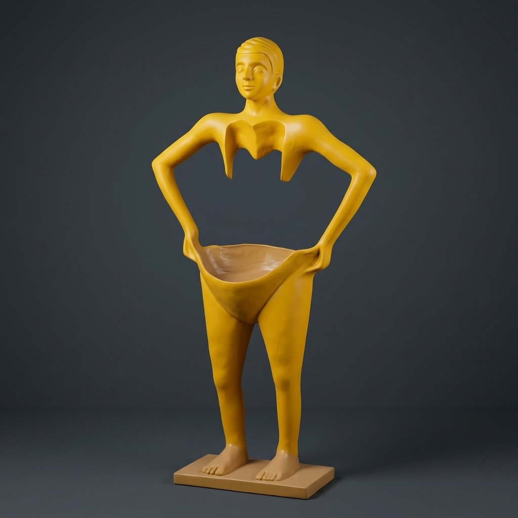 Yellow Hollow Human Sculpture