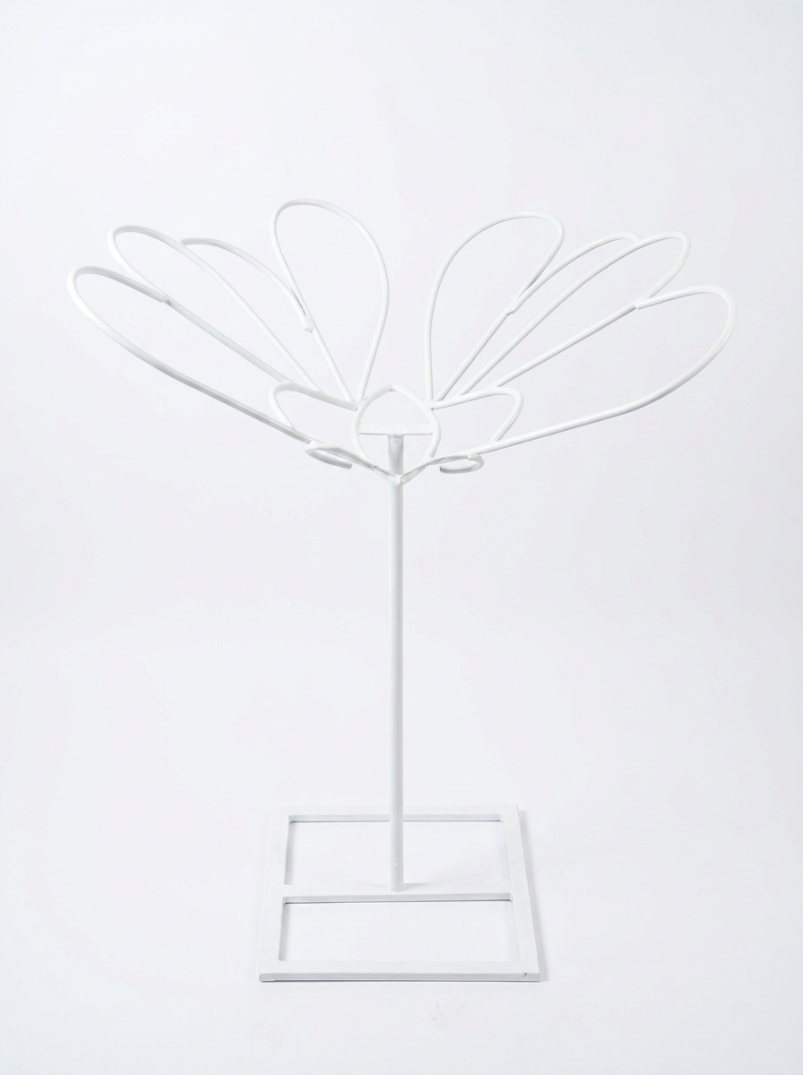 White Peacock Fan Floral Stand