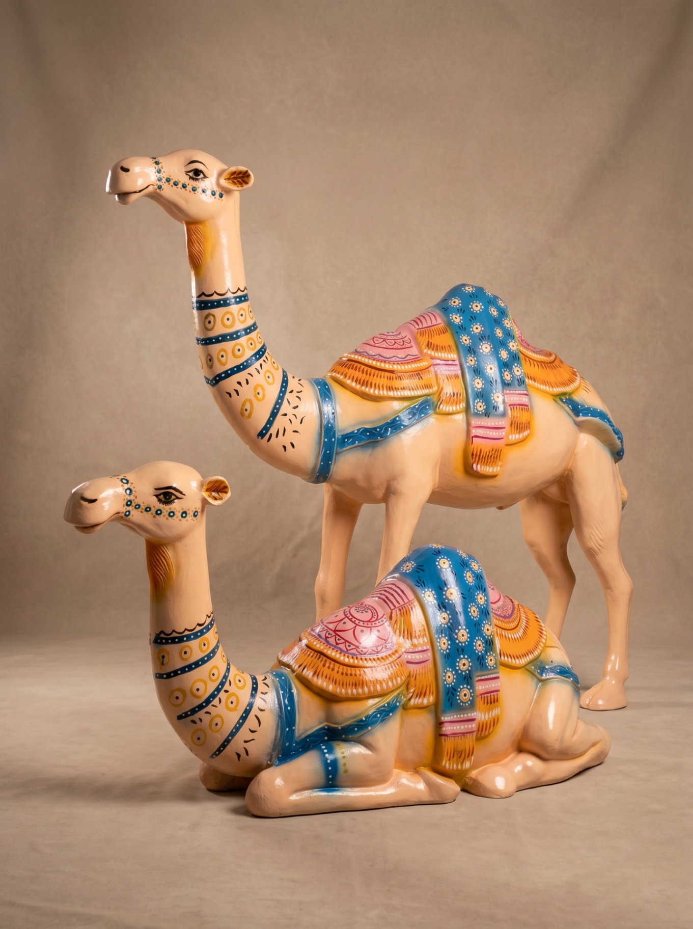 Painted Camels Pair Decor