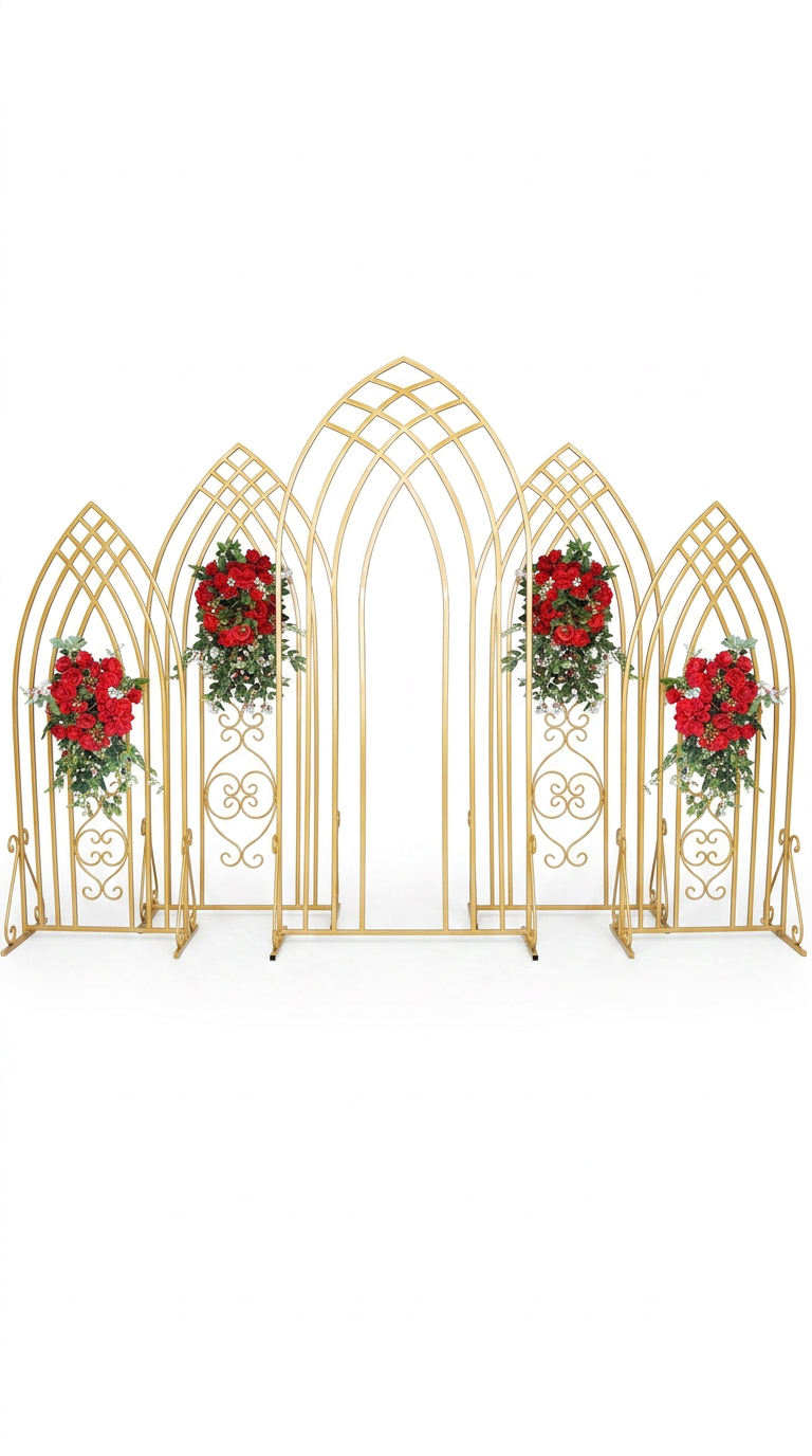 Gold Gothic Arch Multi-Panel Backdrop