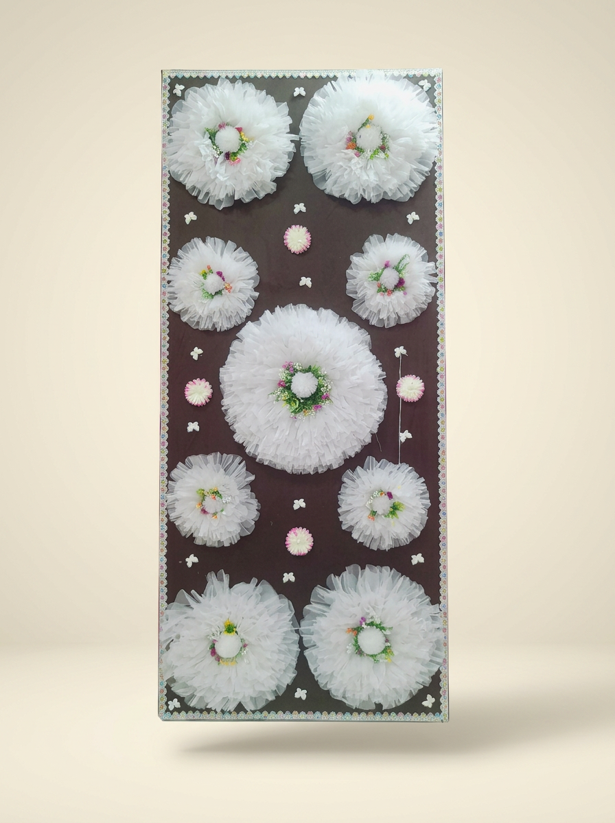 White Bloom Brown Panel in Espresso & White