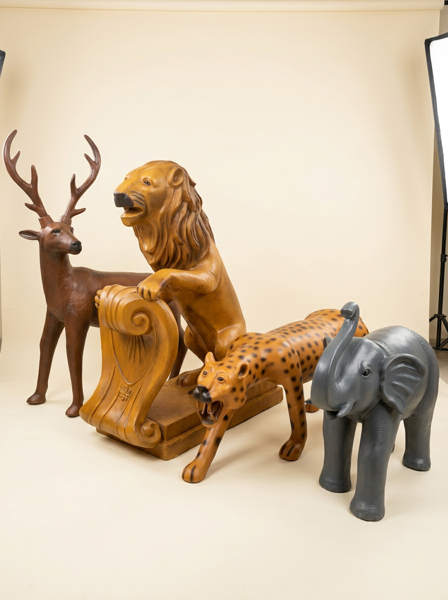Wildlife Sculpture Set in Natural Tones