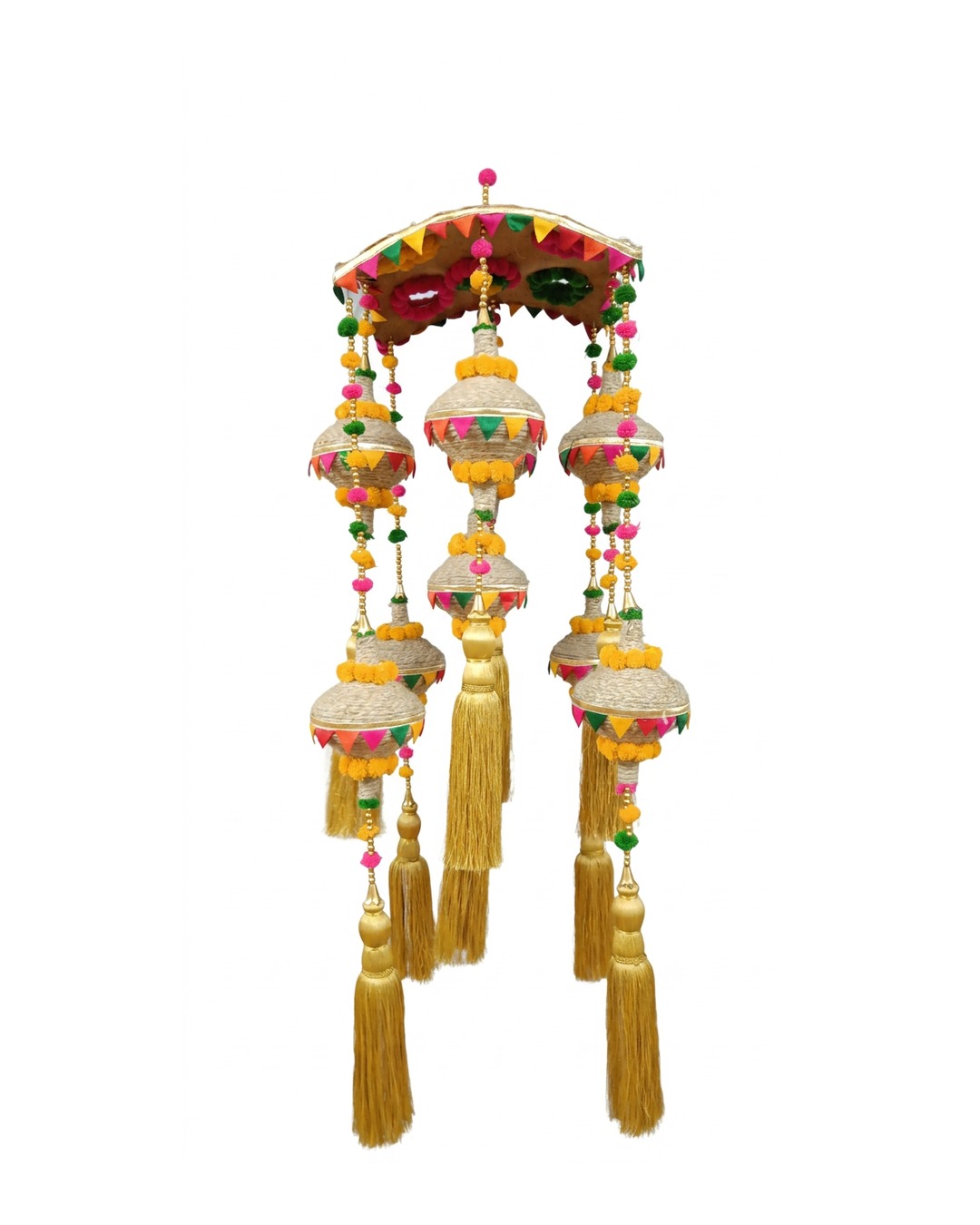 Jute Pompom Tassel Hanging