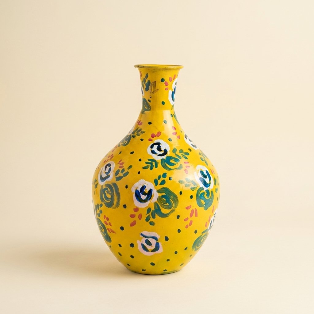 Floral Hand-Painted Vase — 062