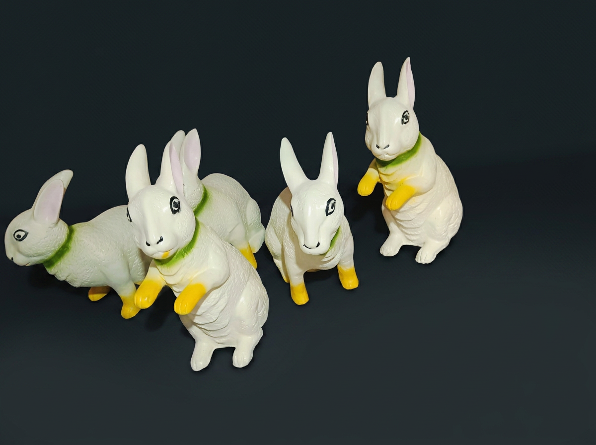 Spring Bunny Set in Ivory & Citrus