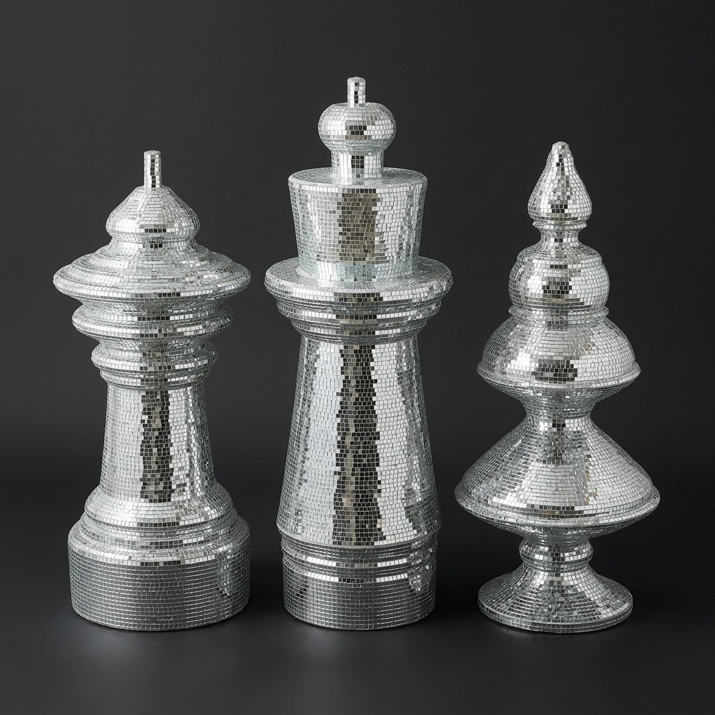 Disco Ball Chess Pieces