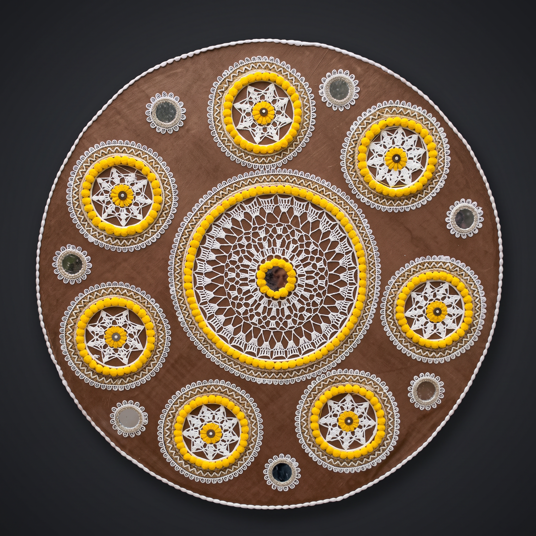 Cocoa Crochet Mandala in Cocoa & Lemon