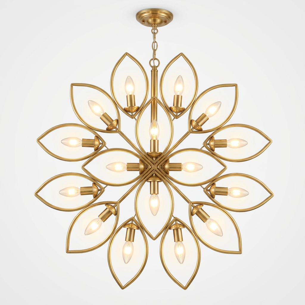 Gold Lotus Petal Chandelier