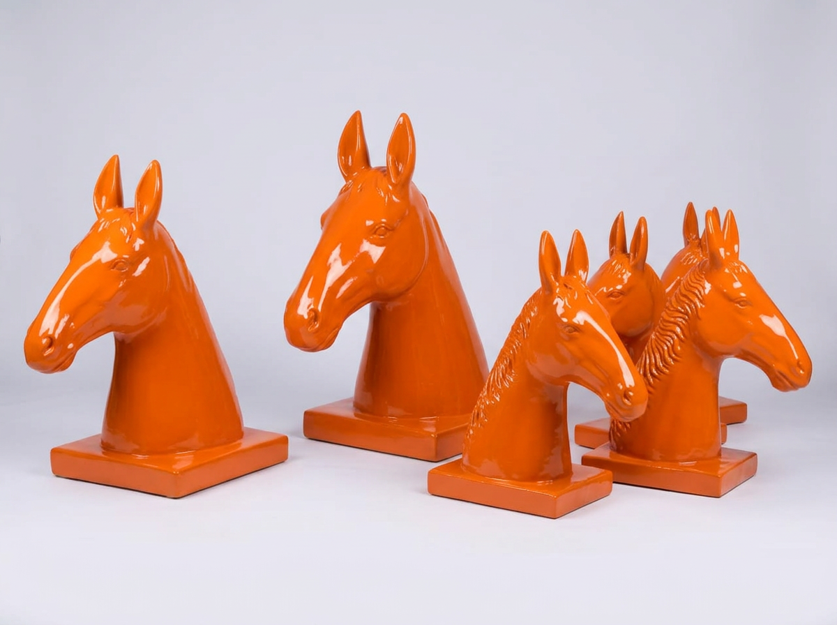 Horse Head Set in Gloss Orange