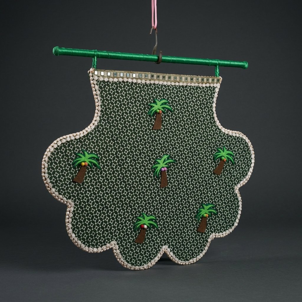 Embroidered Palm Wall Hanging