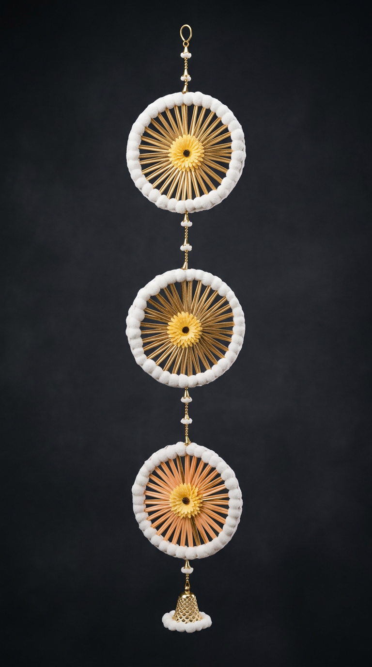 Gold Spoke Disc Latkan in Gold & Ivory
